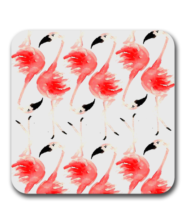 ที่รองแก้วน้ำ Flamingos pattern MDF Square coaster